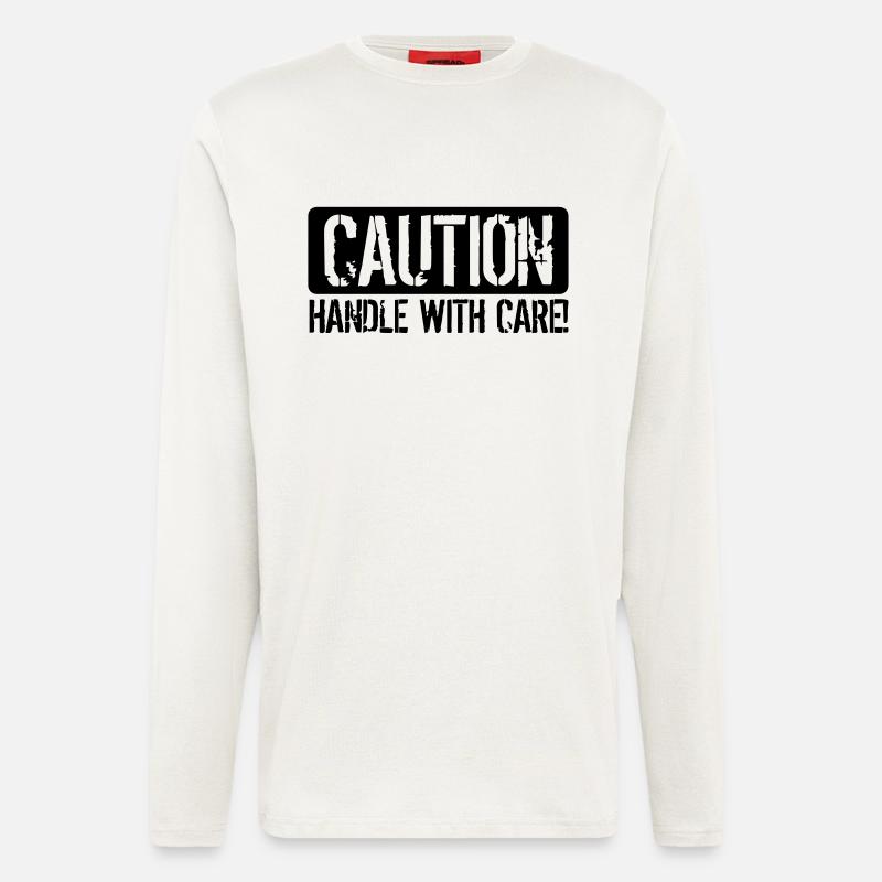 Handle with Care - Langarmshirt - made by SPREAD  - OFF WHITE