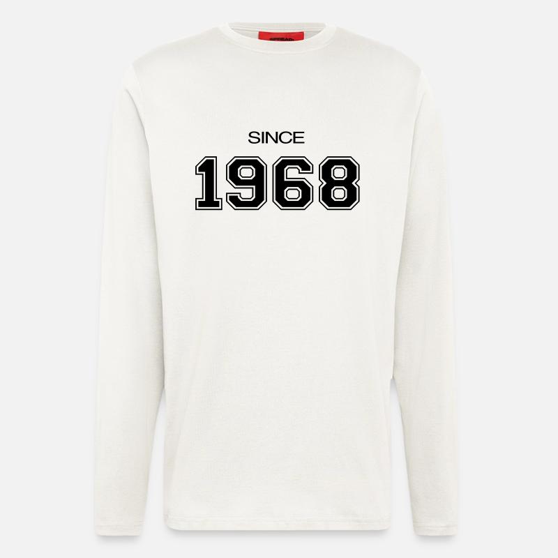 cadeau d'anniversaire 1968 - Manches longues bio décontracté fabriqué en UE - OFF WHITE