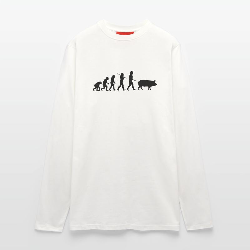Evolution zum Schwein Langarmshirt - made by SPREAD 