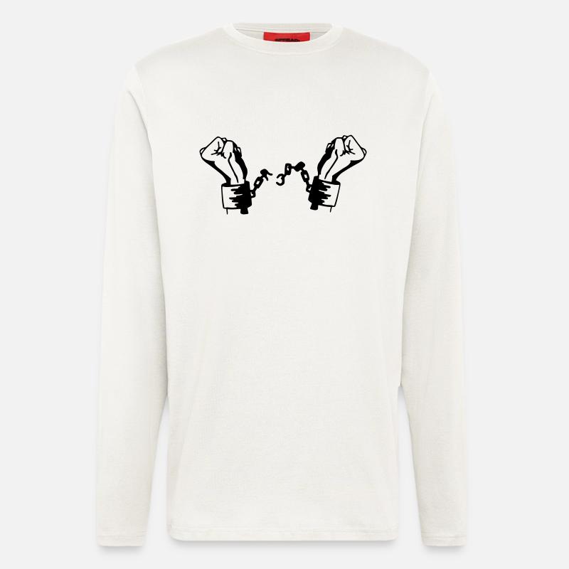 Befreiung Handschellen Vektor - Langarmshirt - made by SPREAD  - OFF WHITE