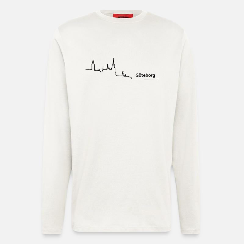 Goteborg horizon - Manches longues bio décontracté fabriqué en UE - OFF WHITE