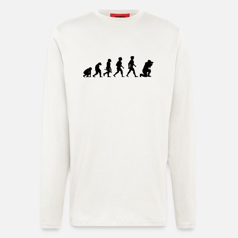 Evolution Photograph Photographer Camera Camera - Longsleeve - made by SPREAD  - OFF WHITE