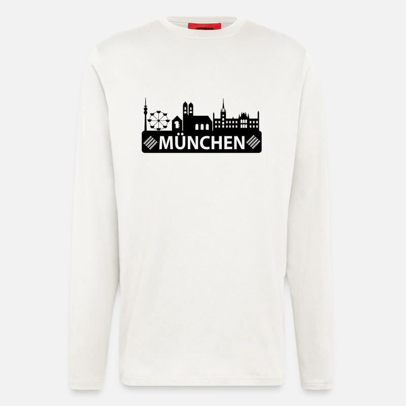 Skyline München - - Langarmshirt - made by SPREAD  - OFF WHITE