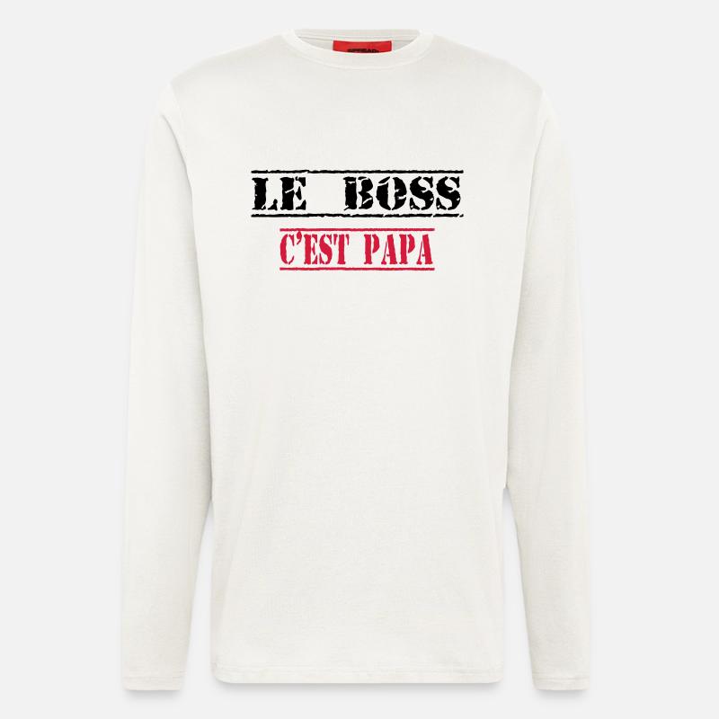Le boss c'est papa - Longsleeve - made by SPREAD  - OFF WHITE