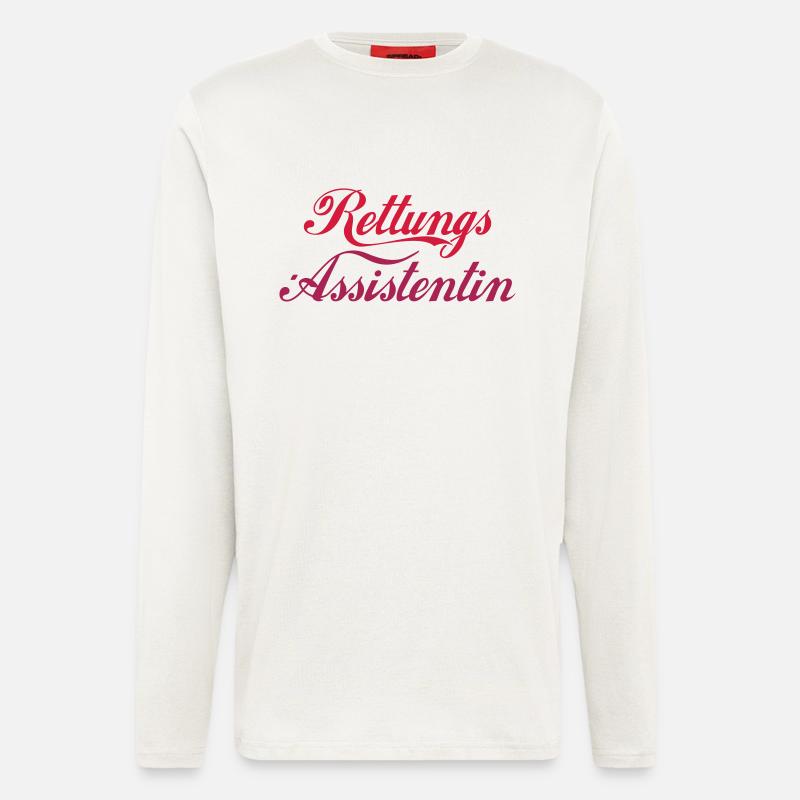 Rettungs-Assistentin mittig - Langarmshirt - made by SPREAD  - OFF WHITE