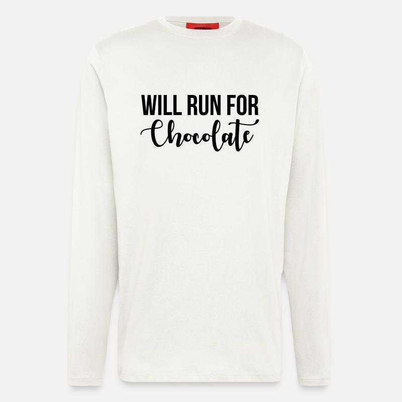 Will run for chocolate - Langarmshirt - made by SPREAD  - OFF WHITE