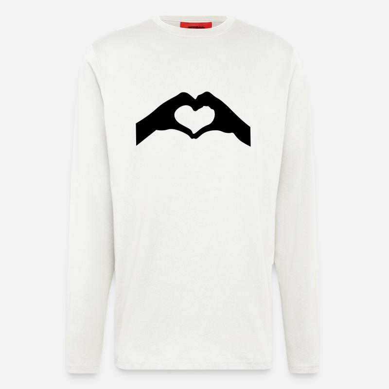 Herz mit zwei Händen - Langarmshirt - made by SPREAD  - OFF WHITE
