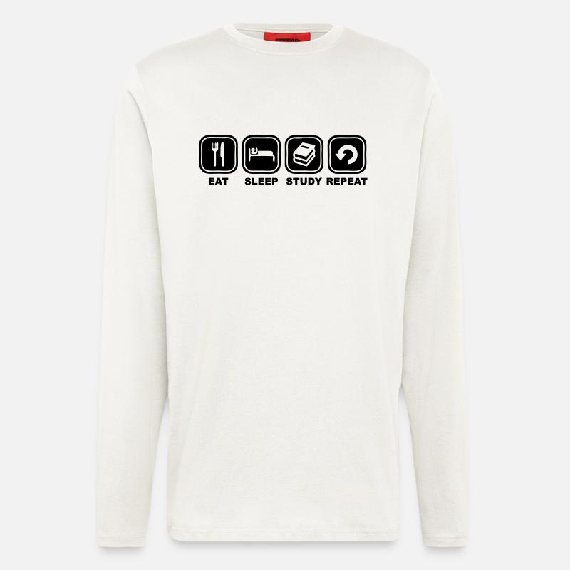 Eat, sleep, study, Repeat - Langarmshirt - made by SPREAD  - OFF WHITE