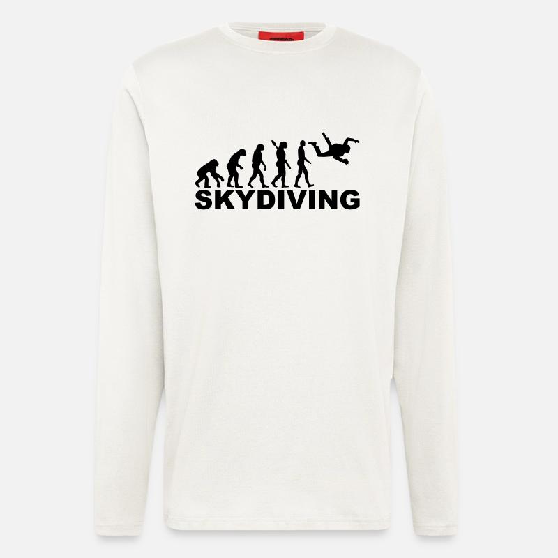 Evolution skydiving - Manches longues bio décontracté fabriqué en UE - OFF WHITE