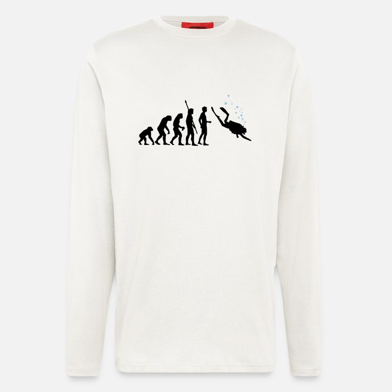 evolution_taucher_c_2c - Langarmshirt - made by SPREAD  - OFF WHITE