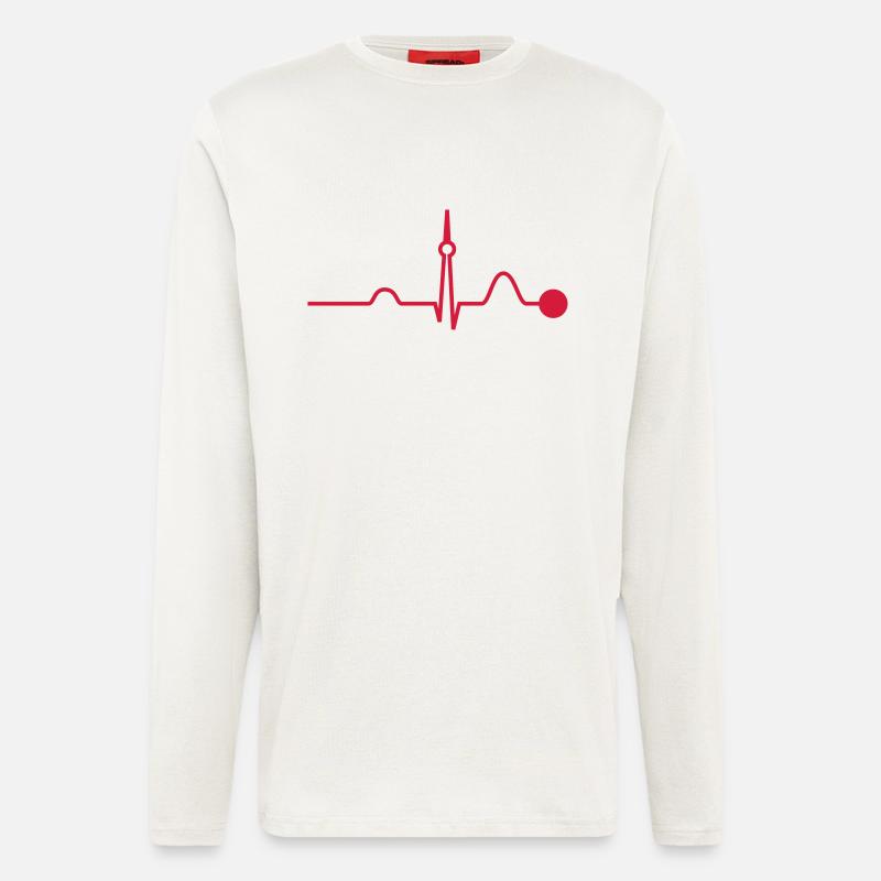 Berlin Heartbeat (Vector) - Langarmshirt - made by SPREAD  - OFF WHITE
