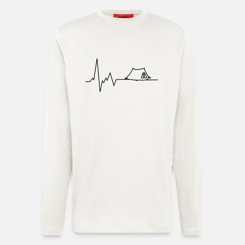 herzschlag camping - Langarmshirt - made by SPREAD  - OFF WHITE