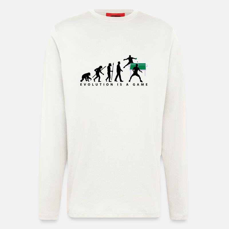 evolution_tischtennisspieler_102012_a_3c - Longsleeve - made by SPREAD  - OFF WHITE