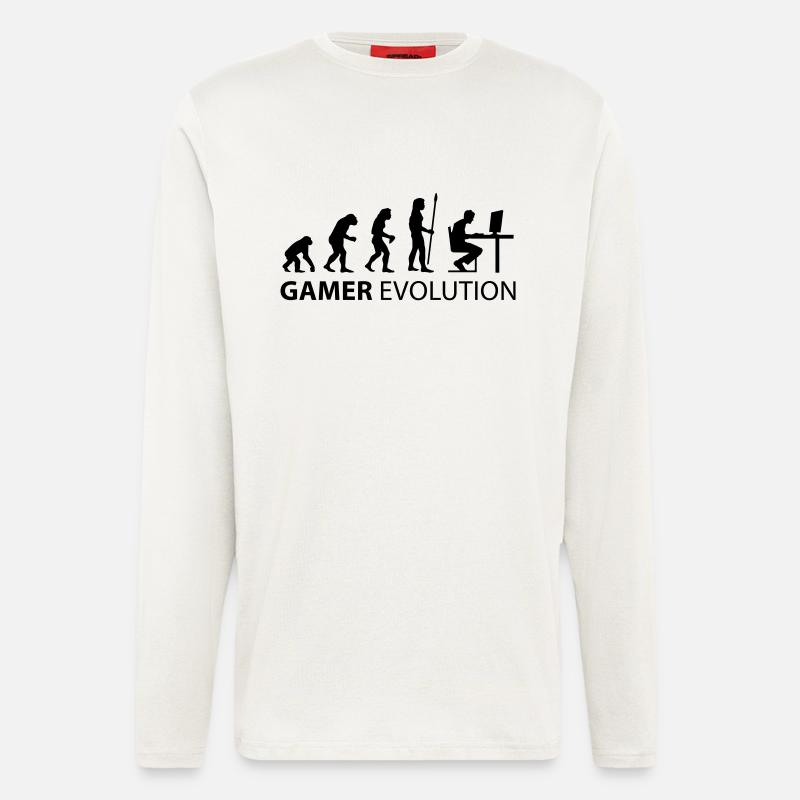 evolution_born_gamer - Langarmshirt - made by SPREAD - OFF WHITE