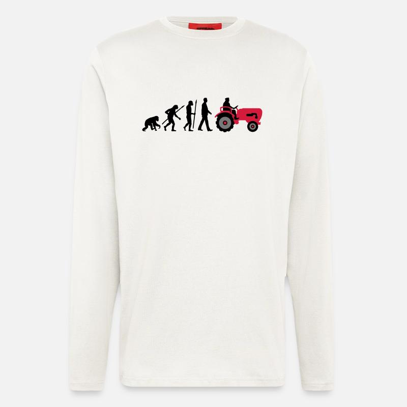 evolution_bauer_mit_traktor_032013_a_3c - Langarmshirt - made by SPREAD  - OFF WHITE