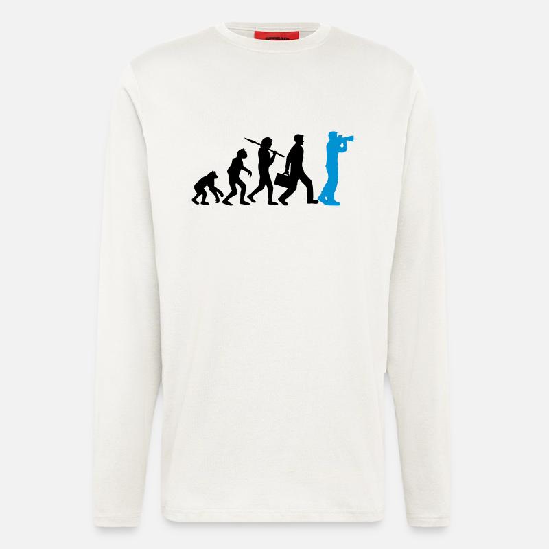 Fotograf Kamera Evolution - Langarmshirt - made by SPREAD  - OFF WHITE