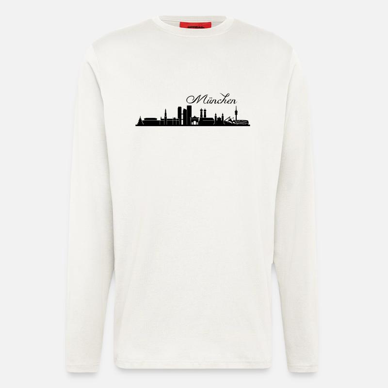 Münchener Skyline - Langarmshirt - made by SPREAD  - OFF WHITE