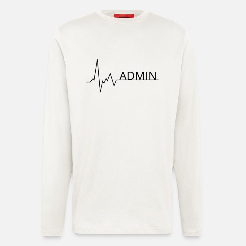 herzschlag admin - Langarmshirt - made by SPREAD  - OFF WHITE