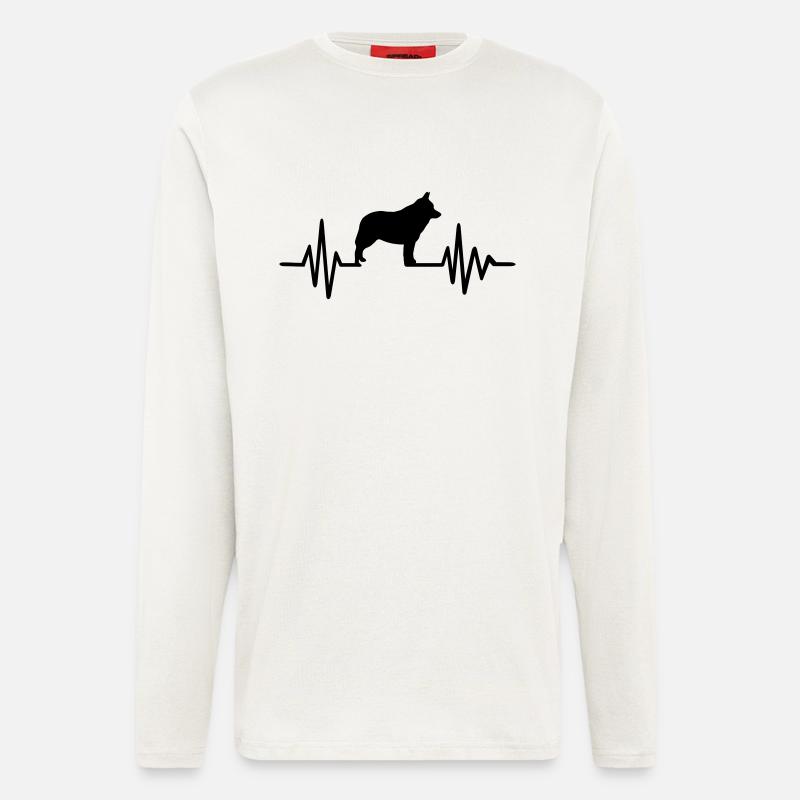 Schipperke - Manches longues bio décontracté fabriqué en UE - OFF WHITE