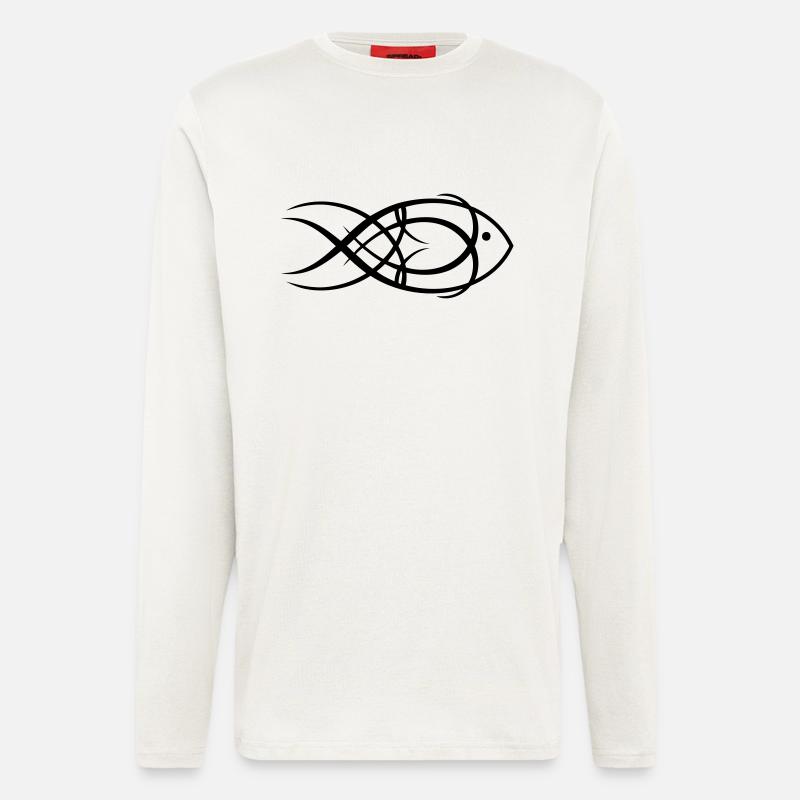Tribal Fish - Langarmshirt - made by SPREAD  - OFF WHITE