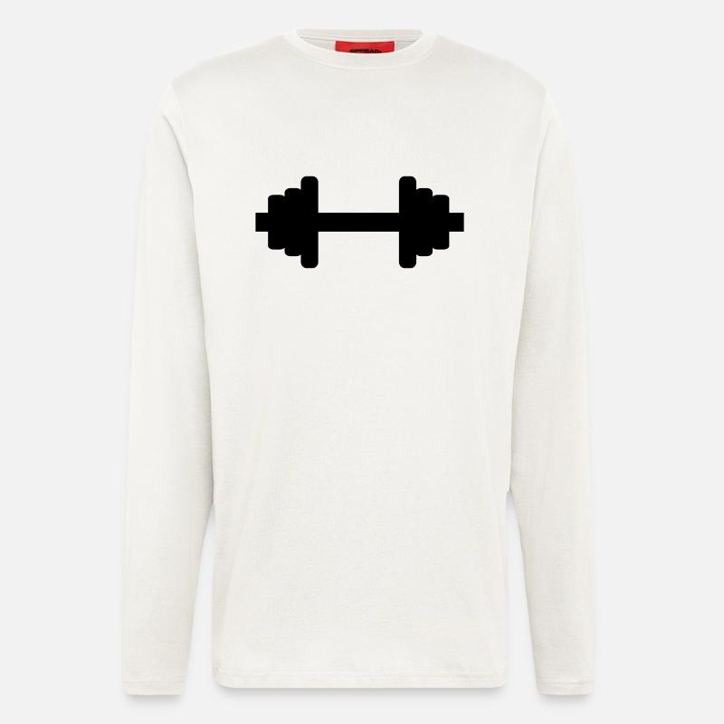 Hantel - Bodybuilding - Langarmshirt - made by SPREAD - OFF WHITE