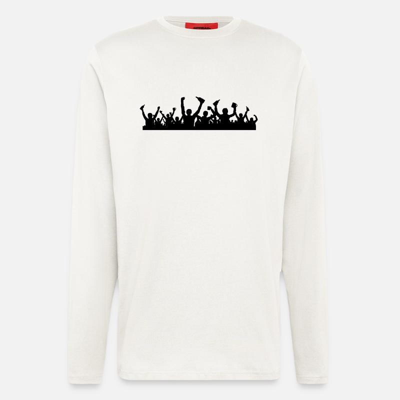 Menschen Jubel Bierflaschen - Langarmshirt - made by SPREAD  - OFF WHITE