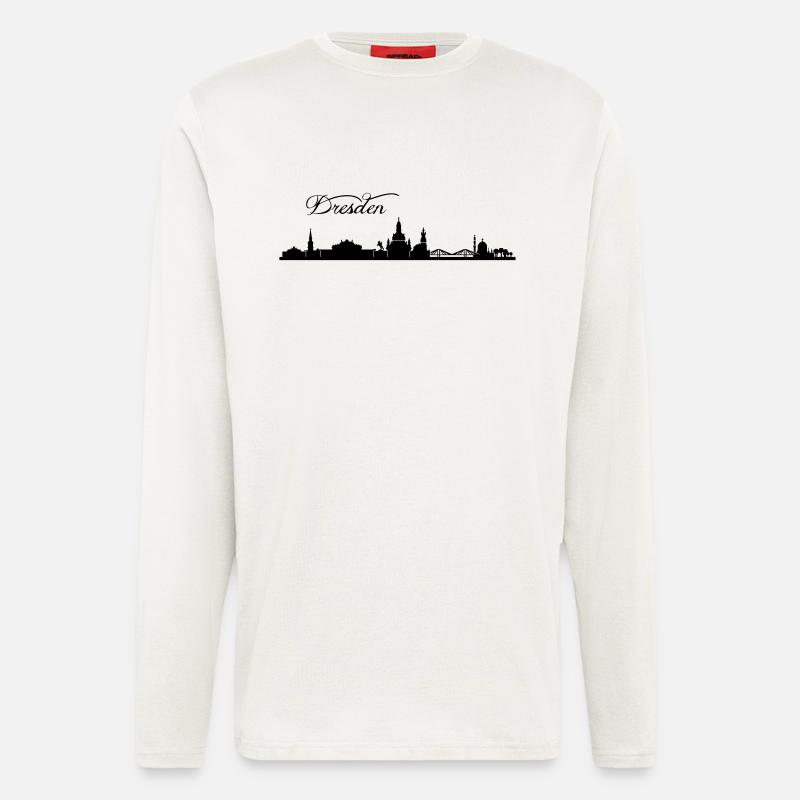 Dresdener Skyline - Langarmshirt - made by SPREAD  - OFF WHITE