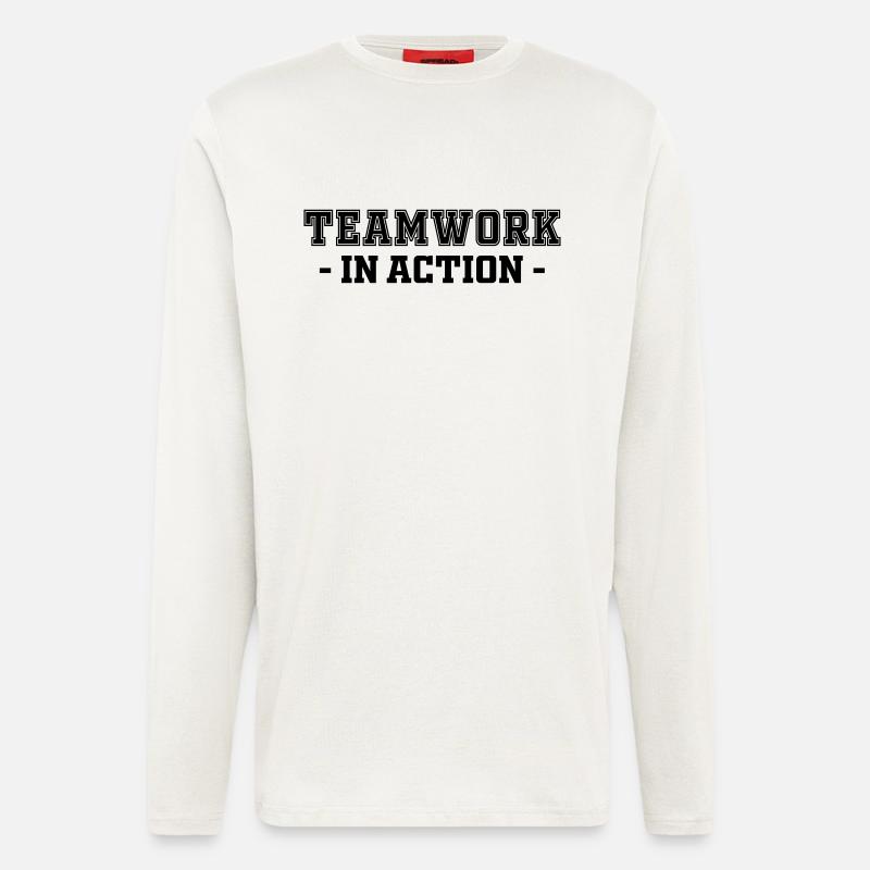 teamworkinaction - Manches longues bio décontracté fabriqué en UE - OFF WHITE