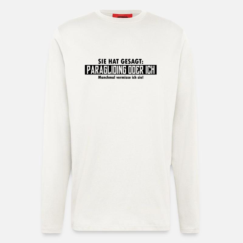 paragliding oder ich - Langarmshirt - made by SPREAD  - OFF WHITE