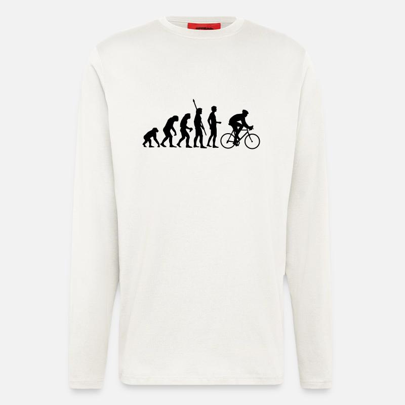 evolution_radfahrer - Manches longues bio décontracté fabriqué en UE - OFF WHITE