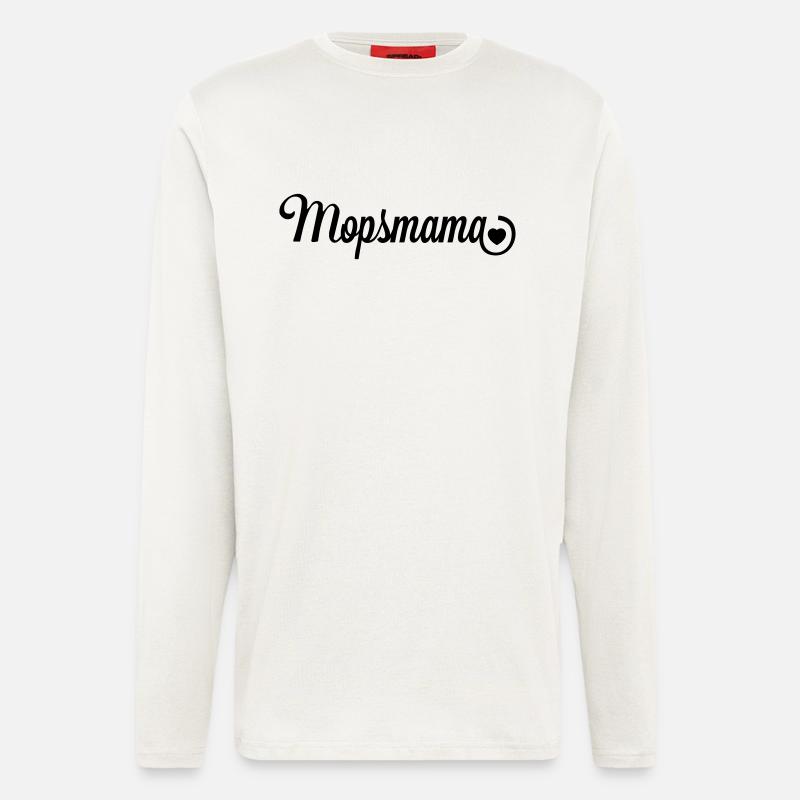 Mopsmama mit Herz - Langarmshirt - made by SPREAD  - OFF WHITE