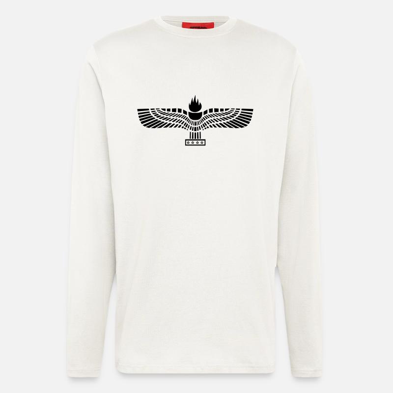 Aramäische Flagge Schwarz - Langarmshirt - made by SPREAD  - OFF WHITE