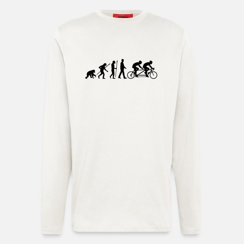 Evolution Tandem Radfahrer - Langarmshirt - made by SPREAD  - OFF WHITE