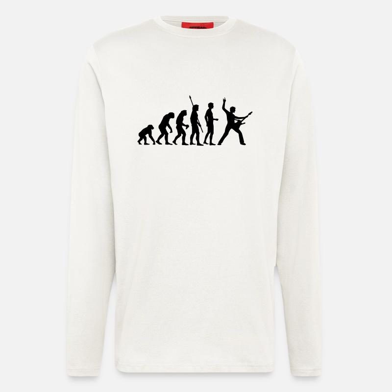 evolution_rocks_b_1c - Langarmshirt - made by SPREAD  - OFF WHITE
