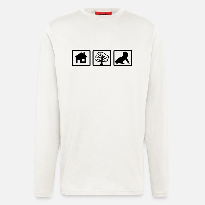 house_tree_child1 - Langarmshirt - made by SPREAD  - OFF WHITE