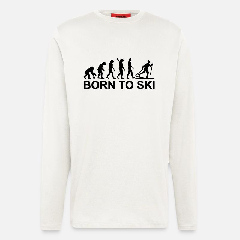 Évolution Ski de fond - Manches longues bio décontracté fabriqué en UE - OFF WHITE