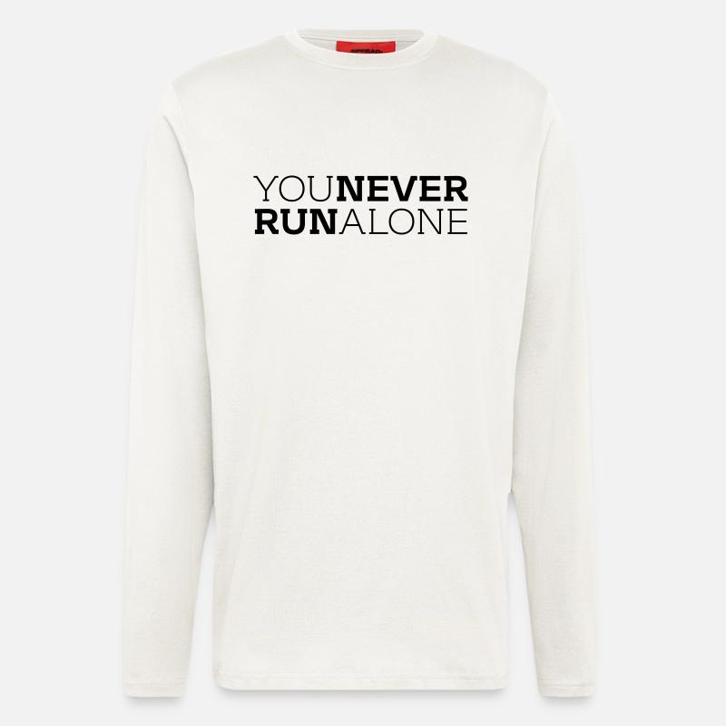 You never run alone - Langarmshirt - made by SPREAD - OFF WHITE