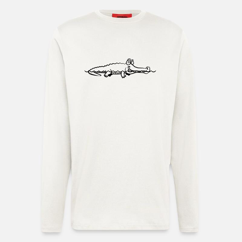 crocodile funny - Longsleeve - made by SPREAD  - OFF WHITE