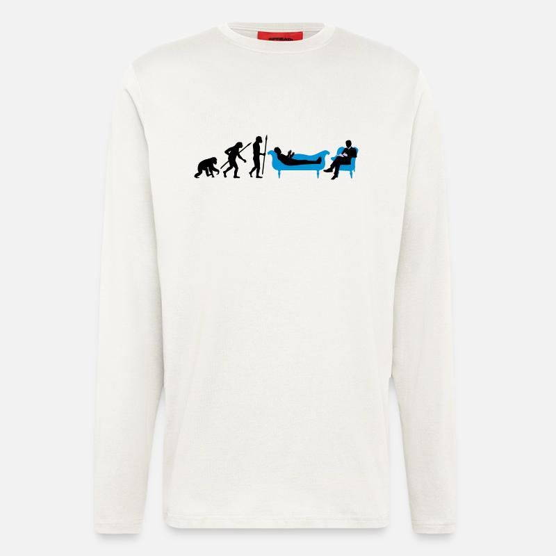 evolution_therapeut_psychologe_11_2016_b - Langarmshirt - made by SPREAD  - OFF WHITE