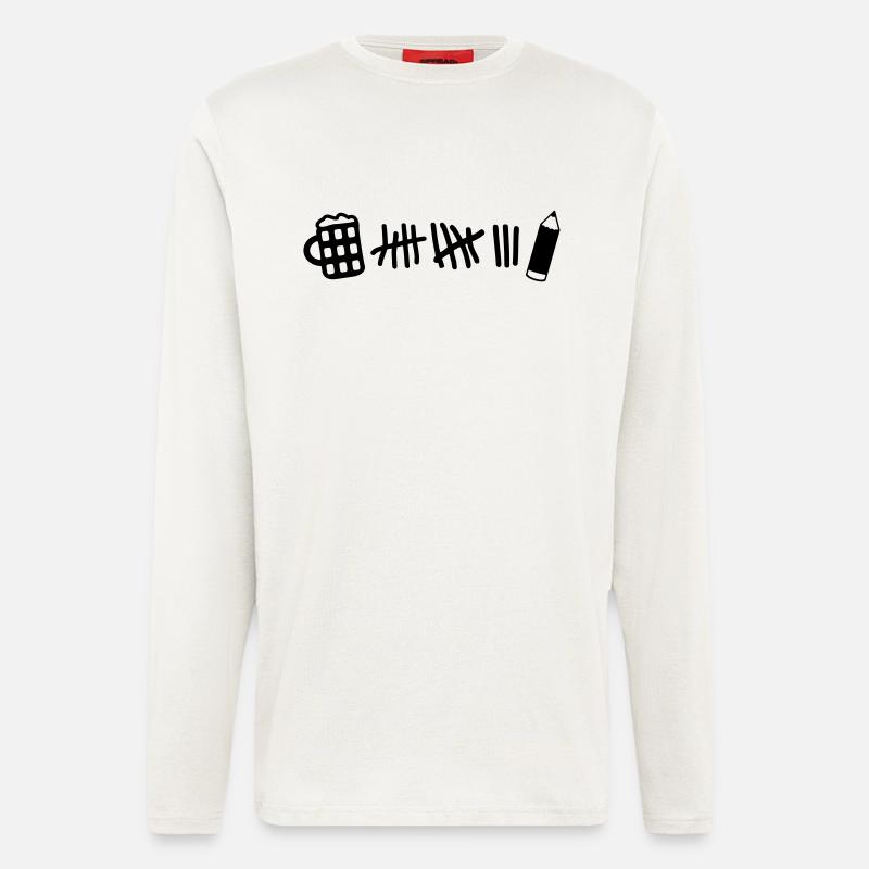 Striche - Bier Stift - Langarmshirt - made by SPREAD  - OFF WHITE
