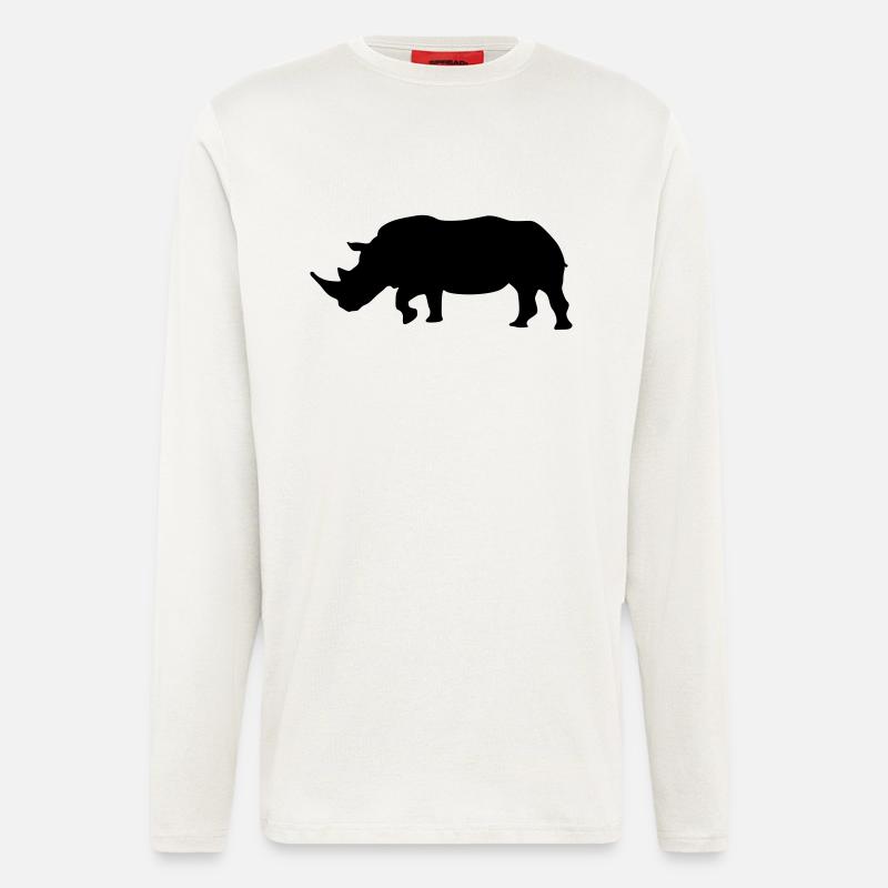 rhino silhouette design - Langarmshirt - made by SPREAD  - OFF WHITE