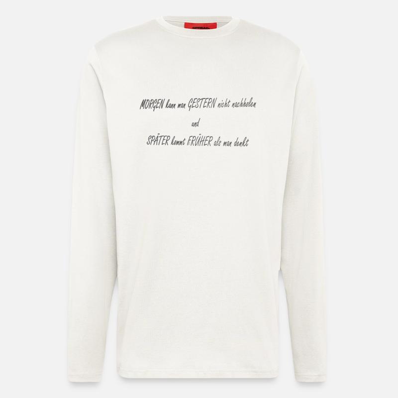 Morgen Gestern Spaeter Frueher2 - Langarmshirt - made by SPREAD - OFF WHITE