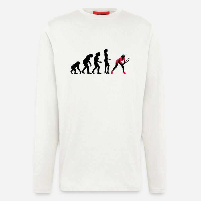 evolution_female_tennis_2c - Langarmshirt - made by SPREAD  - OFF WHITE