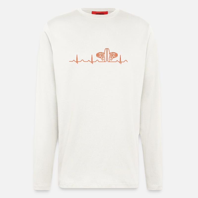 Heartbeat Boxermotor orange - Langarmshirt - made by SPREAD  - OFF WHITE