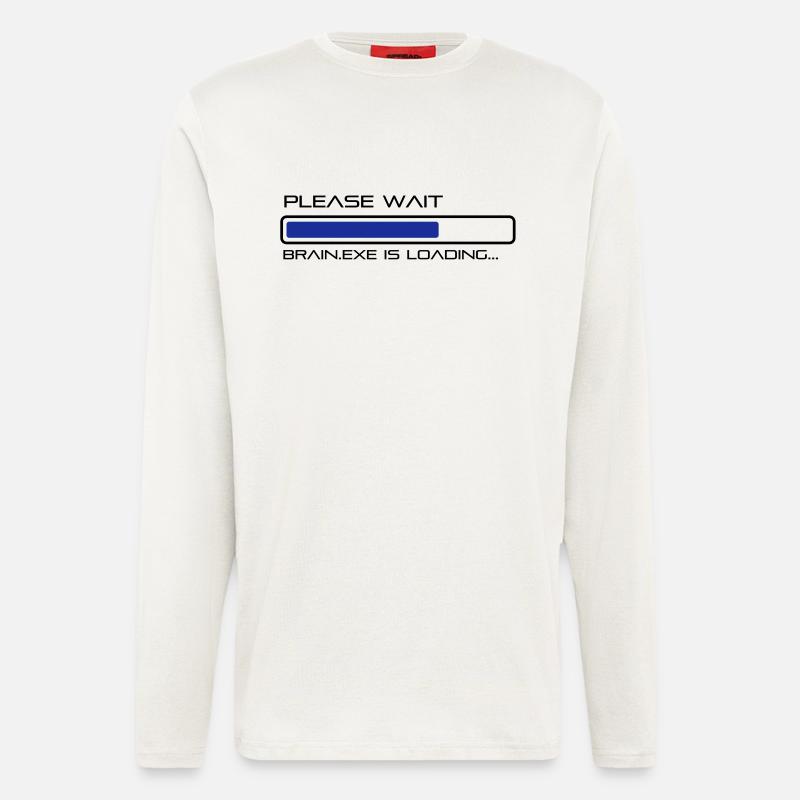 spruch_brain_exe_2 - Langarmshirt - made by SPREAD  - OFF WHITE