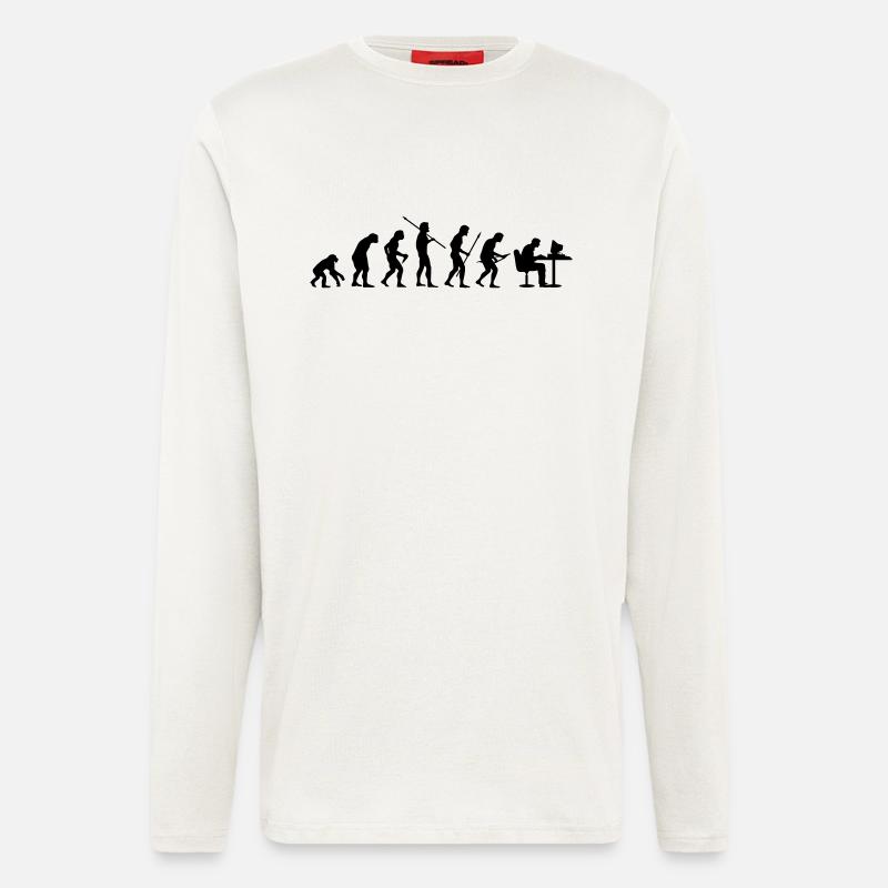 Evolution - Manches longues bio décontracté fabriqué en UE - OFF WHITE