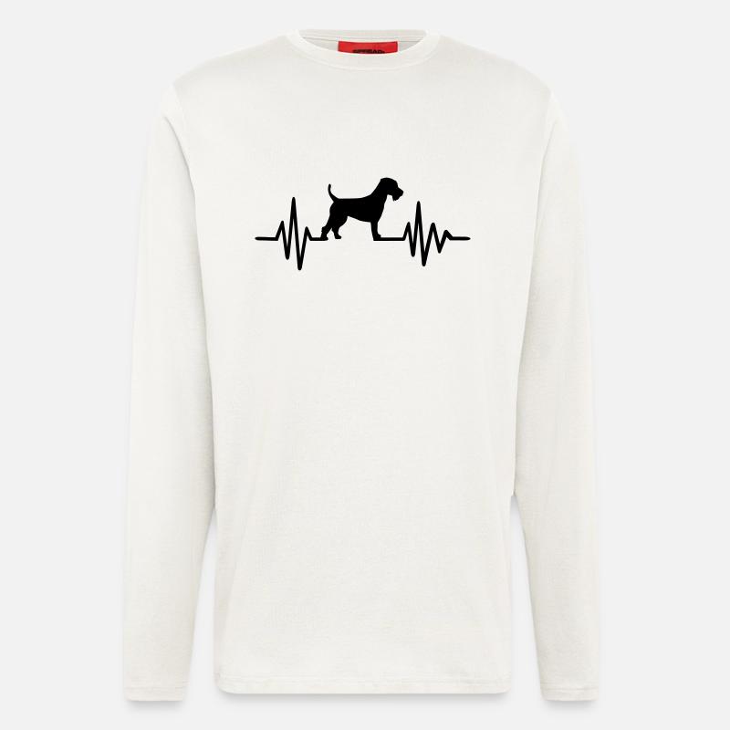 Welsh Terrier - Manches longues bio décontracté fabriqué en UE - OFF WHITE