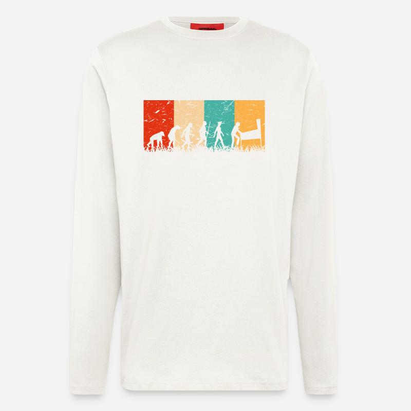 Flipperautomat Entwicklung Pinball Evolution - Langarmshirt - made by SPREAD - OFF WHITE