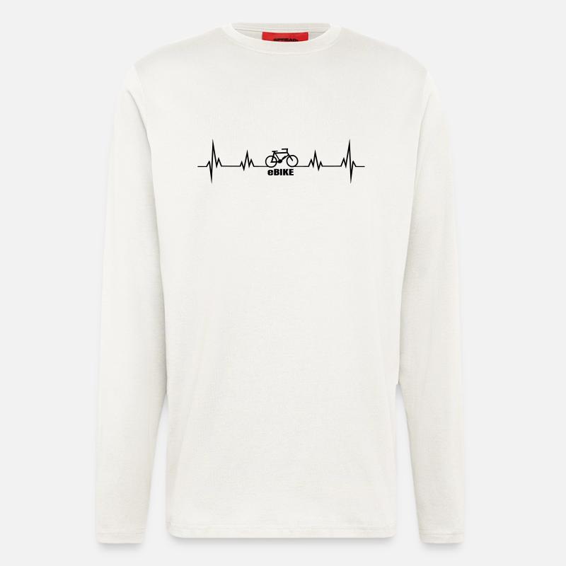 Herzschlag ebike - Langarmshirt - made by SPREAD  - OFF WHITE
