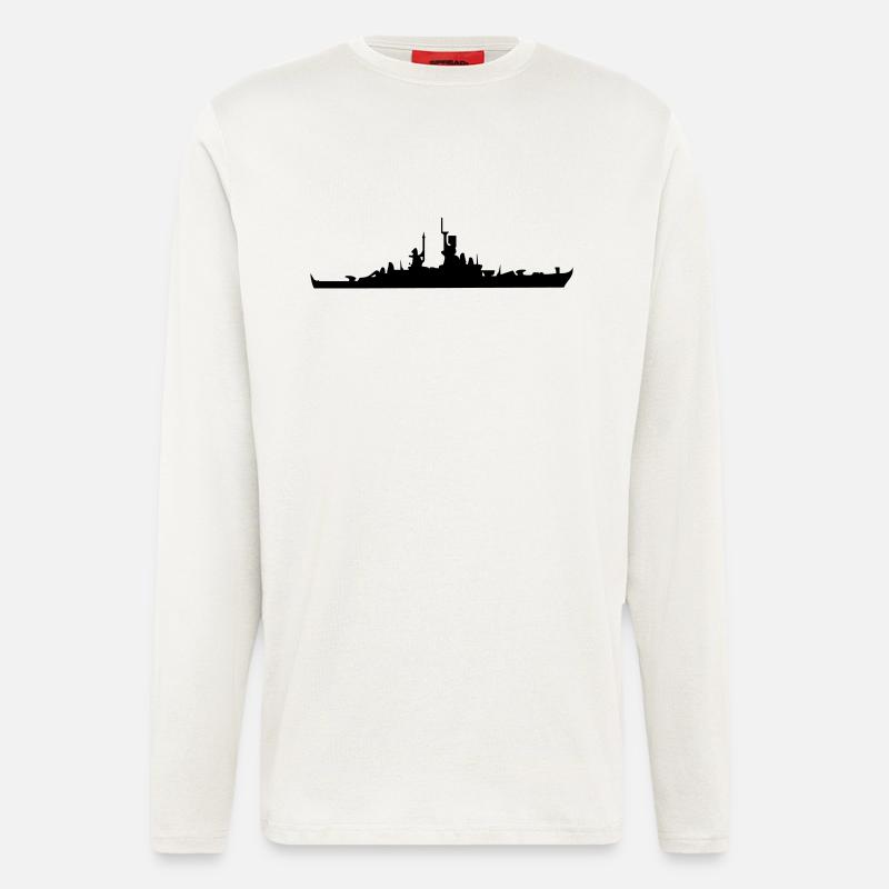 Vector Navy warship Silhouette - Longsleeve - made by SPREAD - OFF WHITE